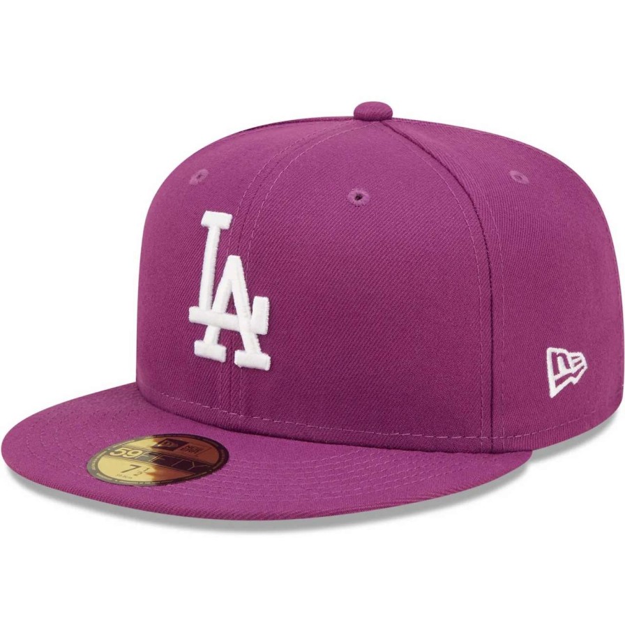 Los Angeles Dodgers Caps * | Men'S Los Angeles Dodgers New Era Grape Logo 59Fifty Fitted Hat