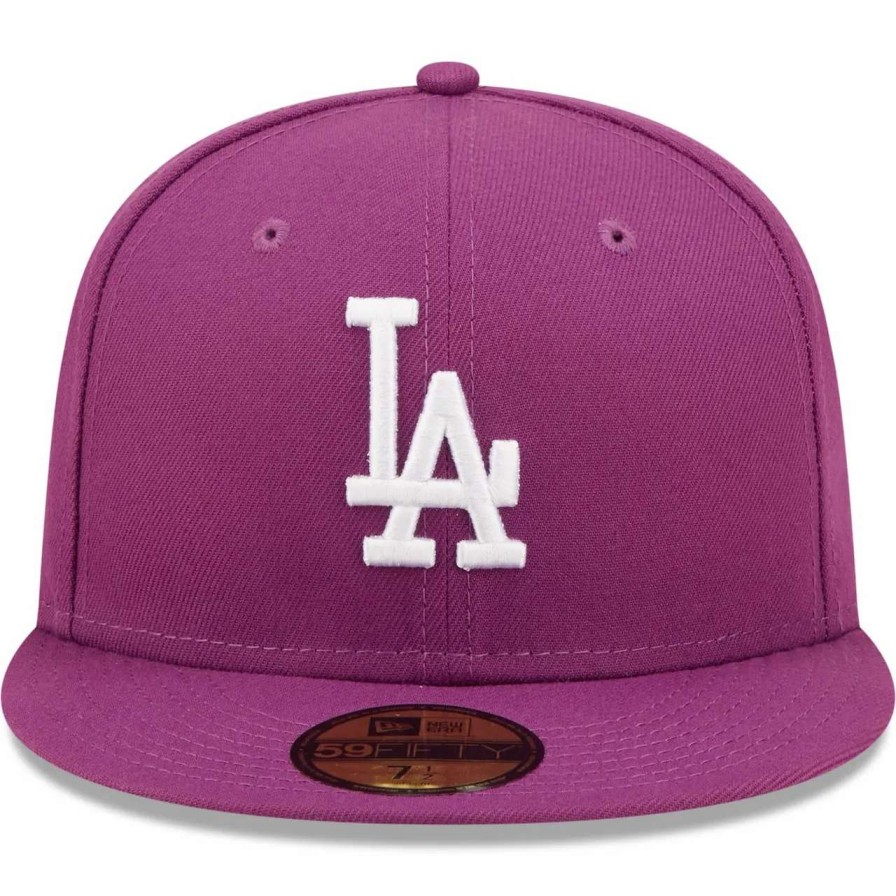 Los Angeles Dodgers Caps * | Men'S Los Angeles Dodgers New Era Grape Logo 59Fifty Fitted Hat