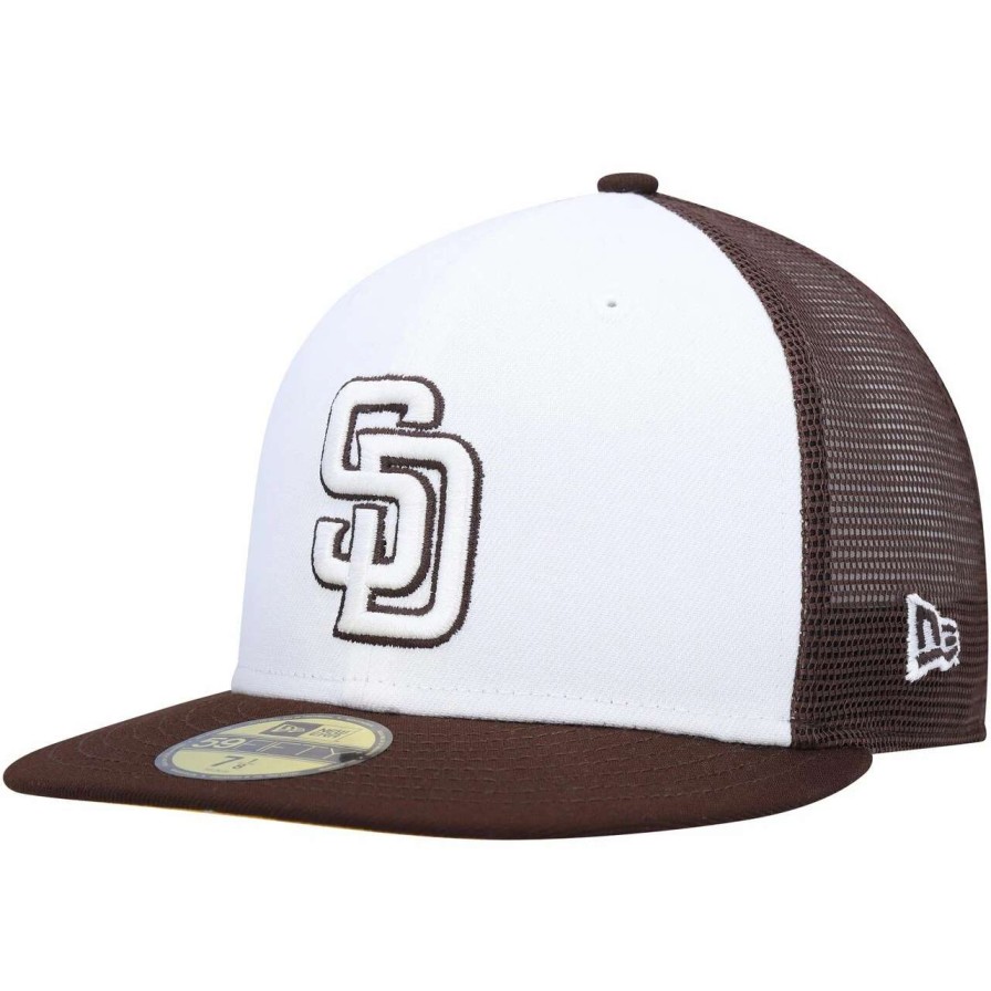 San Diego Padres Caps * | Men'S San Diego Padres New Era White/Brown 2023 On-Field Batting Practice 59Fifty Fitted Hat