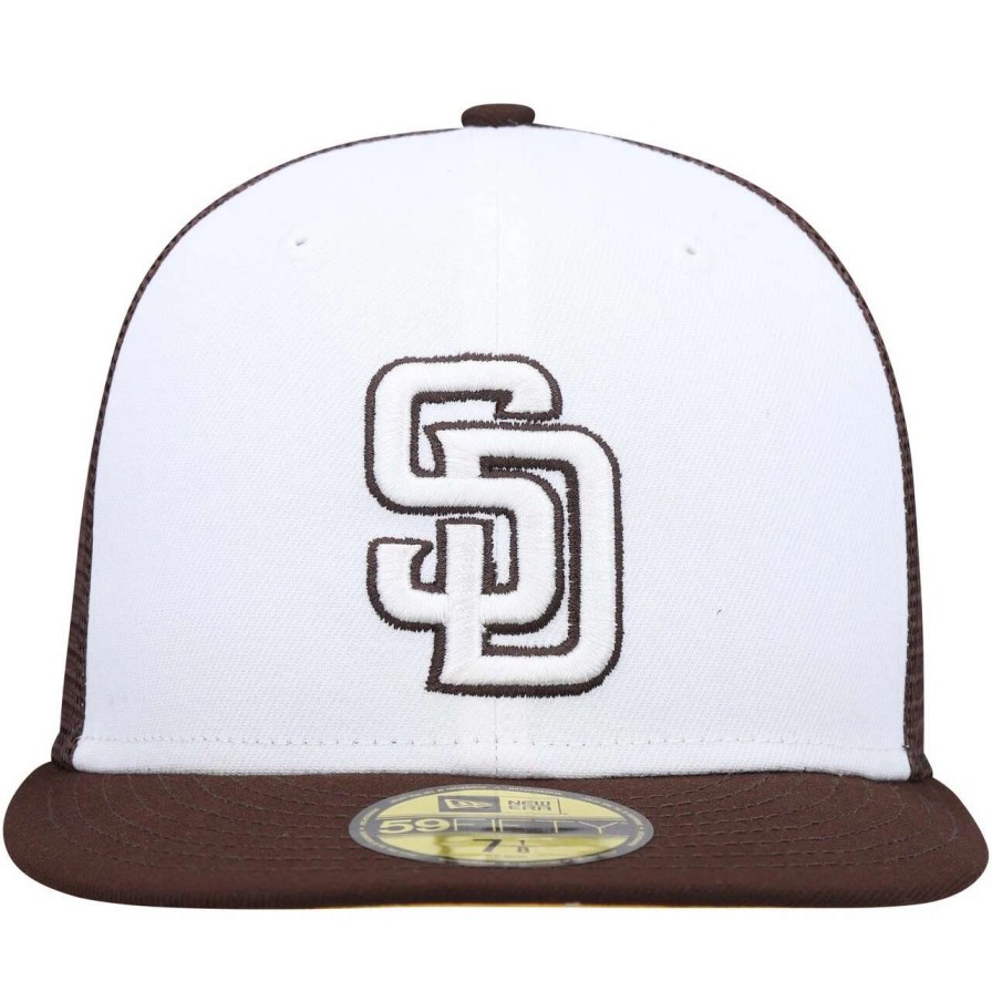 San Diego Padres Caps * | Men'S San Diego Padres New Era White/Brown 2023 On-Field Batting Practice 59Fifty Fitted Hat