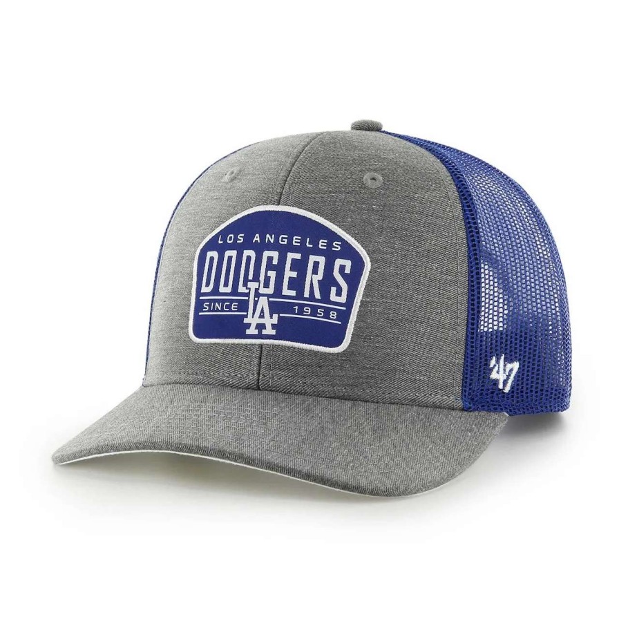 Los Angeles Dodgers Caps * | Men'S Los Angeles Dodgers '47 Charcoal Slate Trucker Snapback Hat