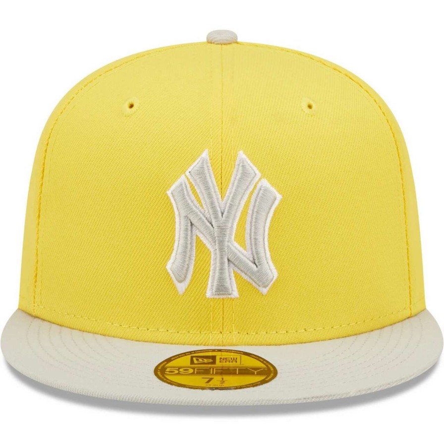 New York Yankees Caps * | Men'S New York Yankees New Era Yellow/Gray Spring Color Pack Two-Tone 59Fifty Fitted Hat