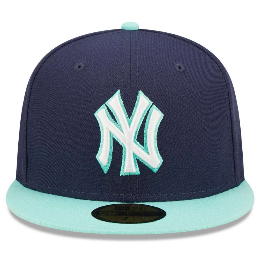 New York Yankees Caps * | Men'S New York Yankees New Era Navy 100Th Anniversary Team Uv 59Fifty Fitted Hat