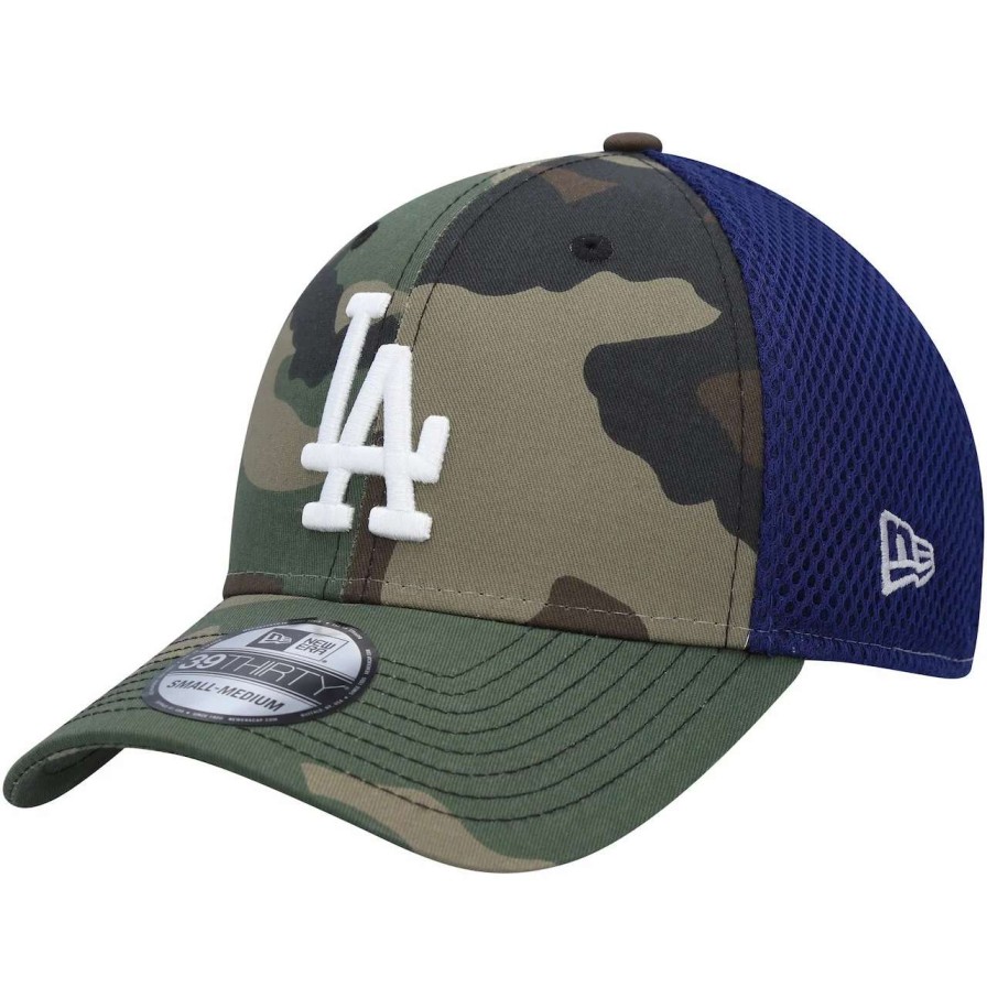 Los Angeles Dodgers Caps * | Men'S Los Angeles Dodgers New Era Camo Team Neo 39Thirty Flex Hat