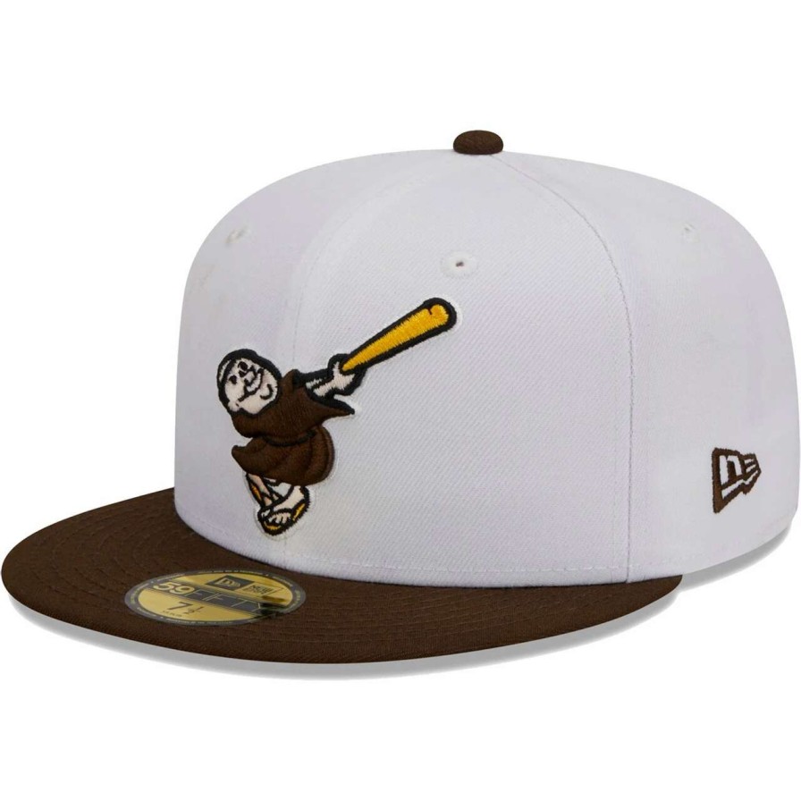 San Diego Padres Caps * | Men'S San Diego Padres New Era White Optic 59Fifty Fitted Hat