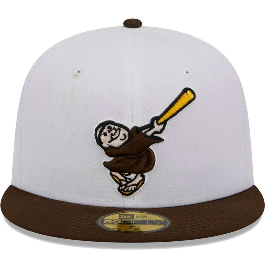 San Diego Padres Caps * | Men'S San Diego Padres New Era White Optic 59Fifty Fitted Hat