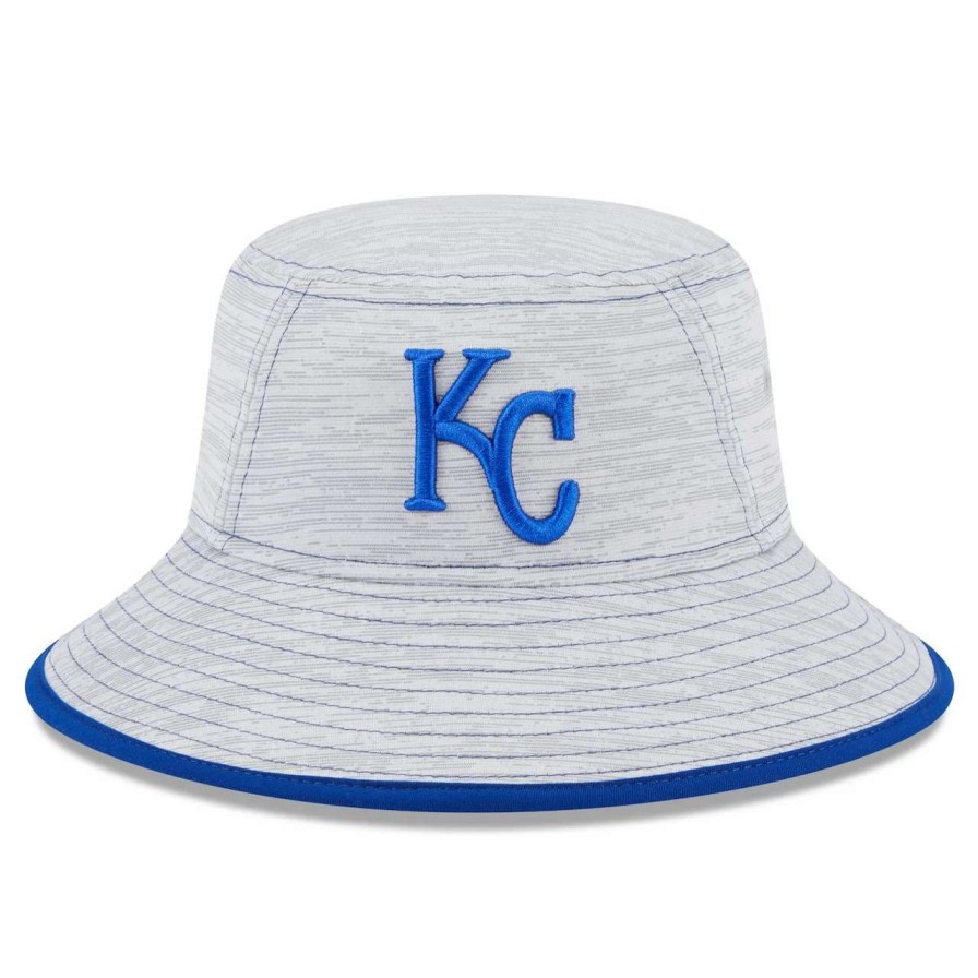 Kansas City Royals Caps * | Men'S Kansas City Royals New Era Gray Game Bucket Hat