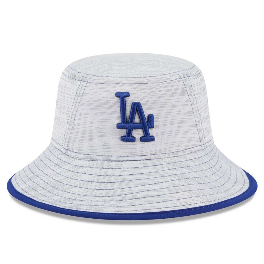 Los Angeles Dodgers Caps * | Men'S Los Angeles Dodgers New Era Gray Game Bucket Hat