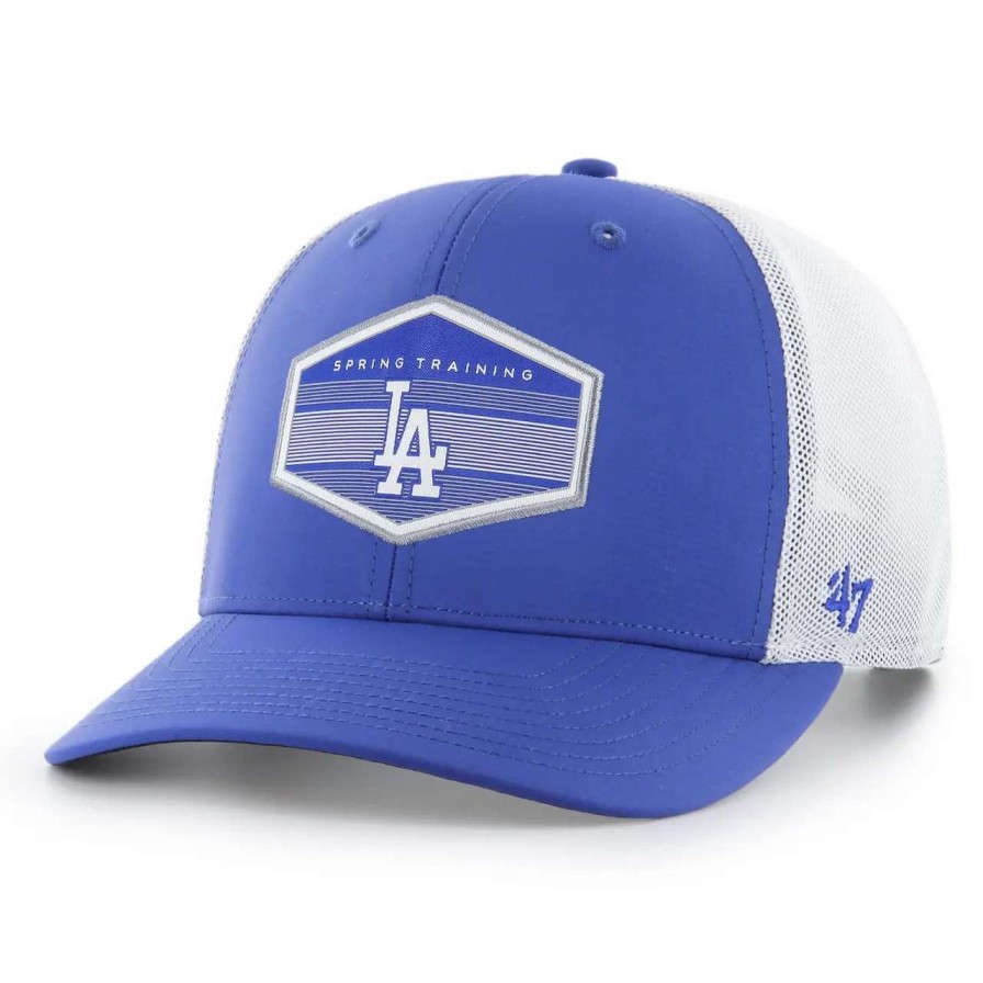 Los Angeles Dodgers Caps * | Men'S Los Angeles Dodgers '47 Royal/White Spring Training Burgess Trucker Snapback Hat