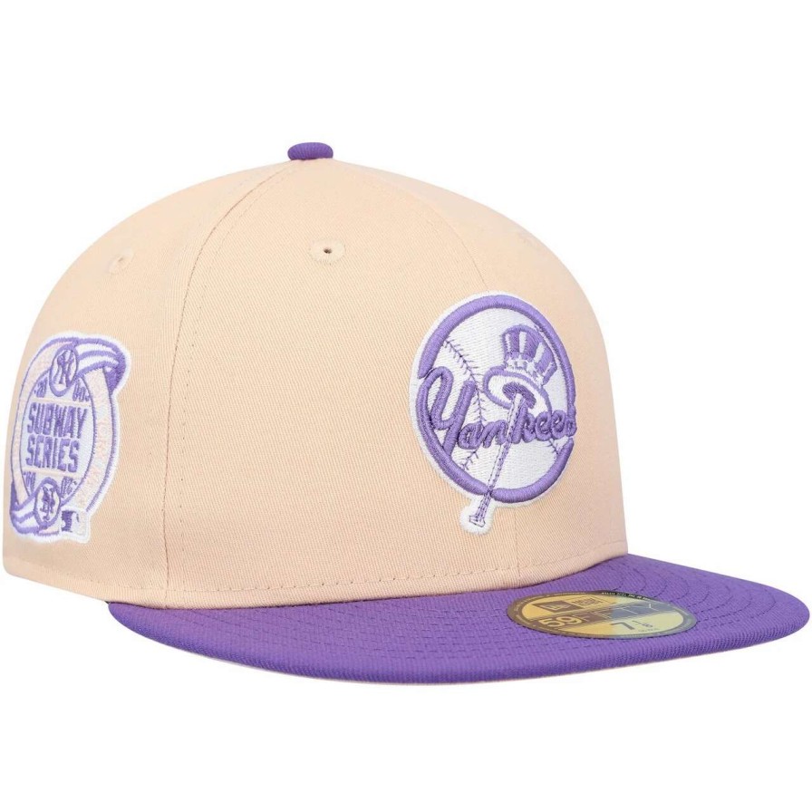 New York Yankees Caps * | Men'S New York Yankees New Era Peach/Purple Subway Series Side Patch 59Fifty Fitted Hat