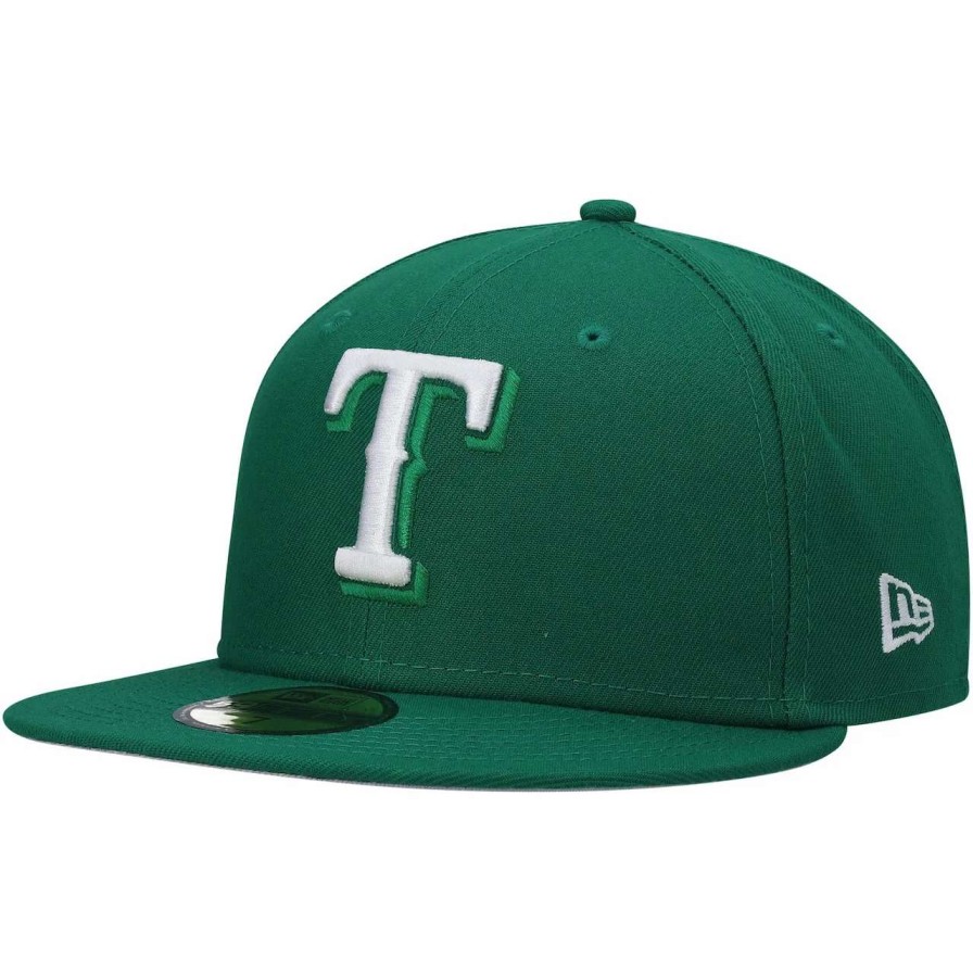 Texas Rangers Caps * | Men'S Texas Rangers New Era Kelly Green White Logo 59Fifty Fitted Hat