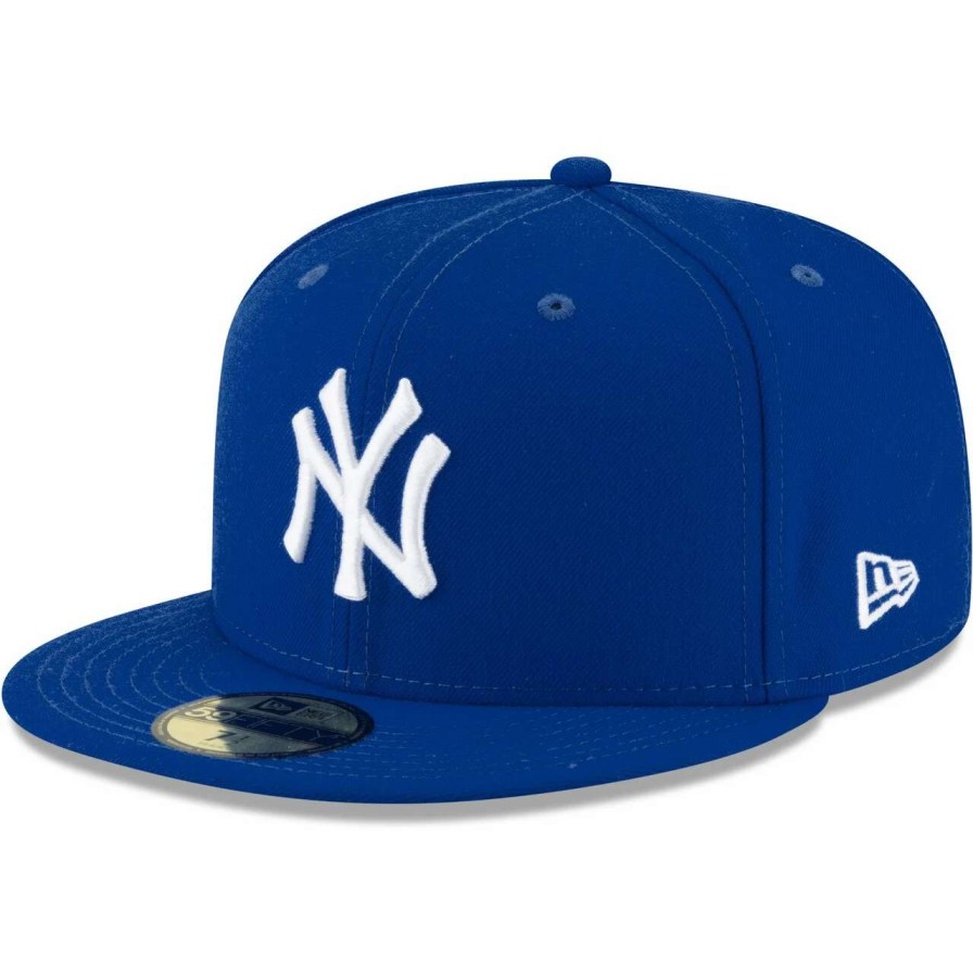 New York Yankees Caps * | Men'S New York Yankees New Era Royal White Logo 59Fifty Fitted Hat