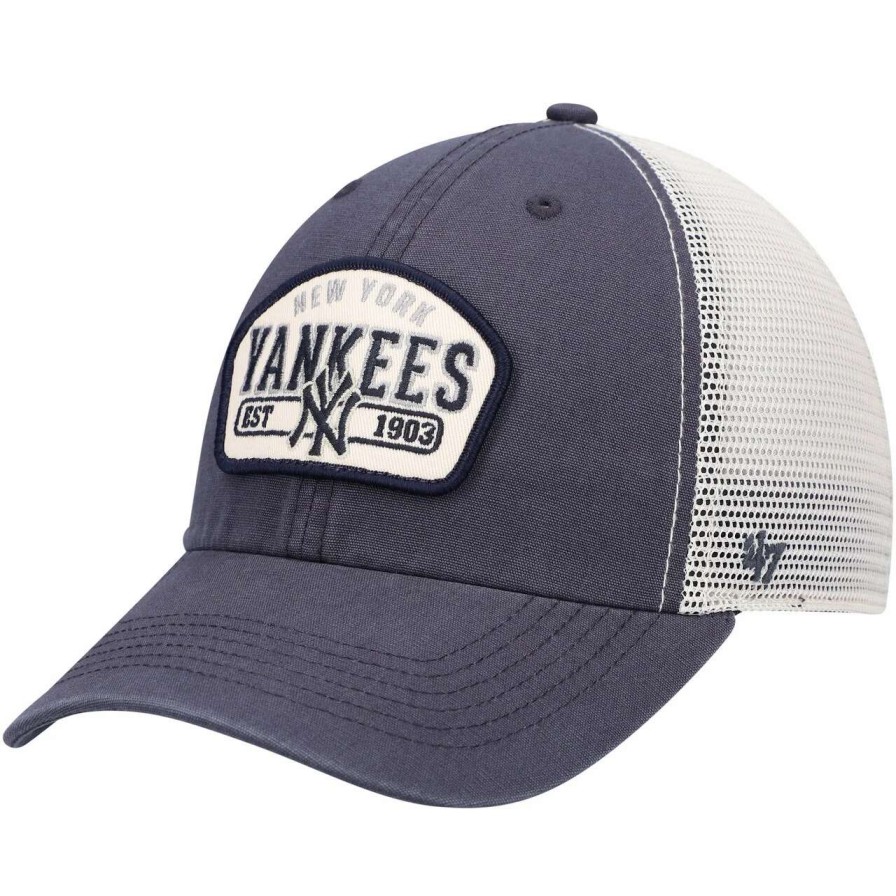 New York Yankees Caps * | Men'S New York Yankees '47 Navy Penwald Clean Up Trucker Snapback Hat