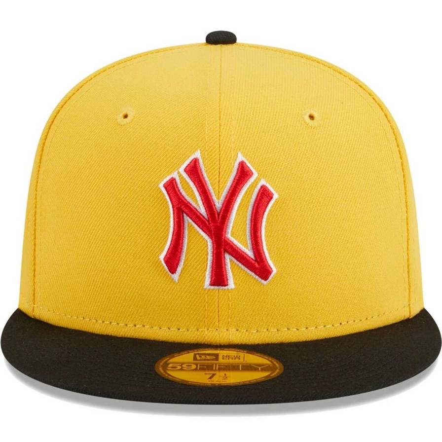 New York Yankees Caps * | Men'S New York Yankees New Era Yellow/Black Grilled 59Fifty Fitted Hat