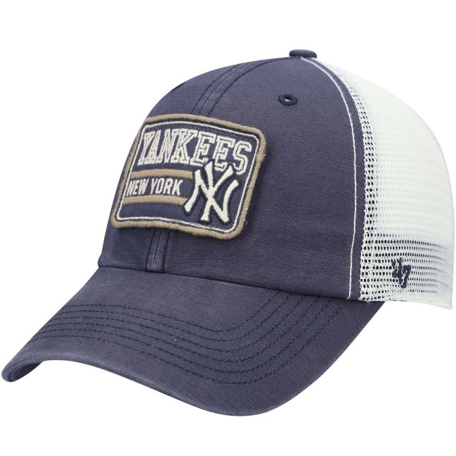 New York Yankees Caps * | Men'S New York Yankees '47 Navy/Natural Off Ramp Clean Up Trucker Adjustable Hat