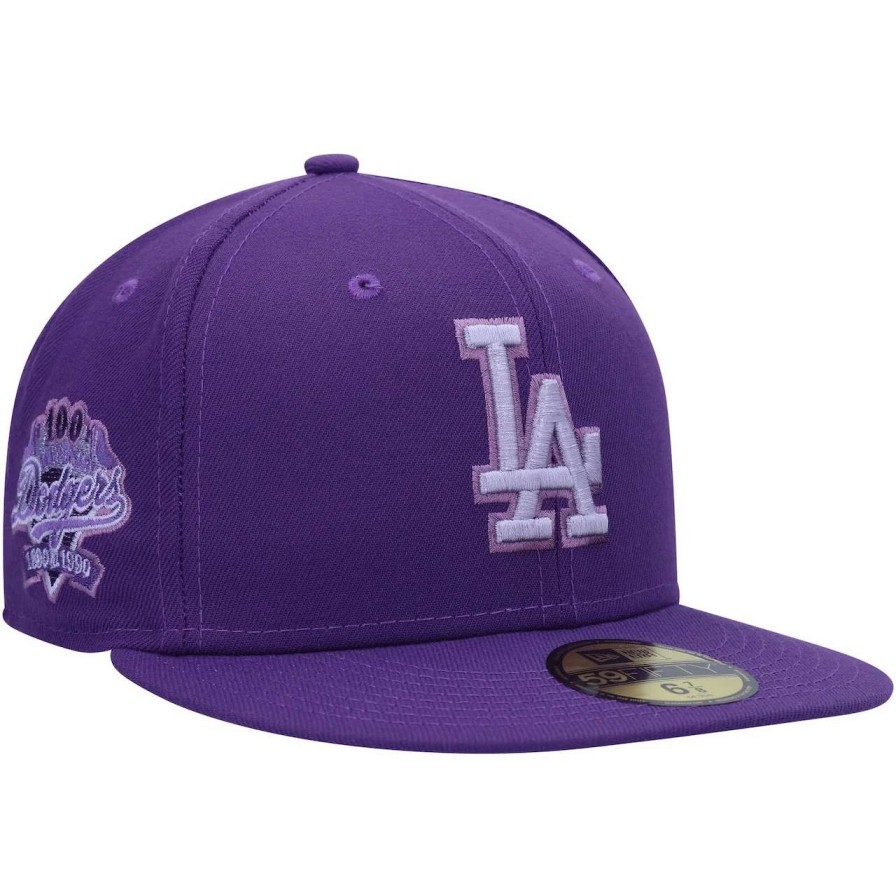 Los Angeles Dodgers Caps * | Men'S Los Angeles Dodgers New Era Purple Lavender Undervisor 59Fifty Fitted Hat