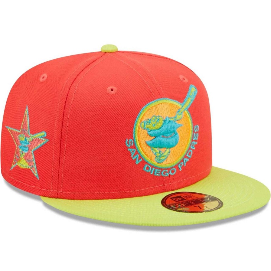 San Diego Padres Caps * | Men'S San Diego Padres New Era Red/Neon Green Lava Highlighter Combo 59Fifty Fitted Hat