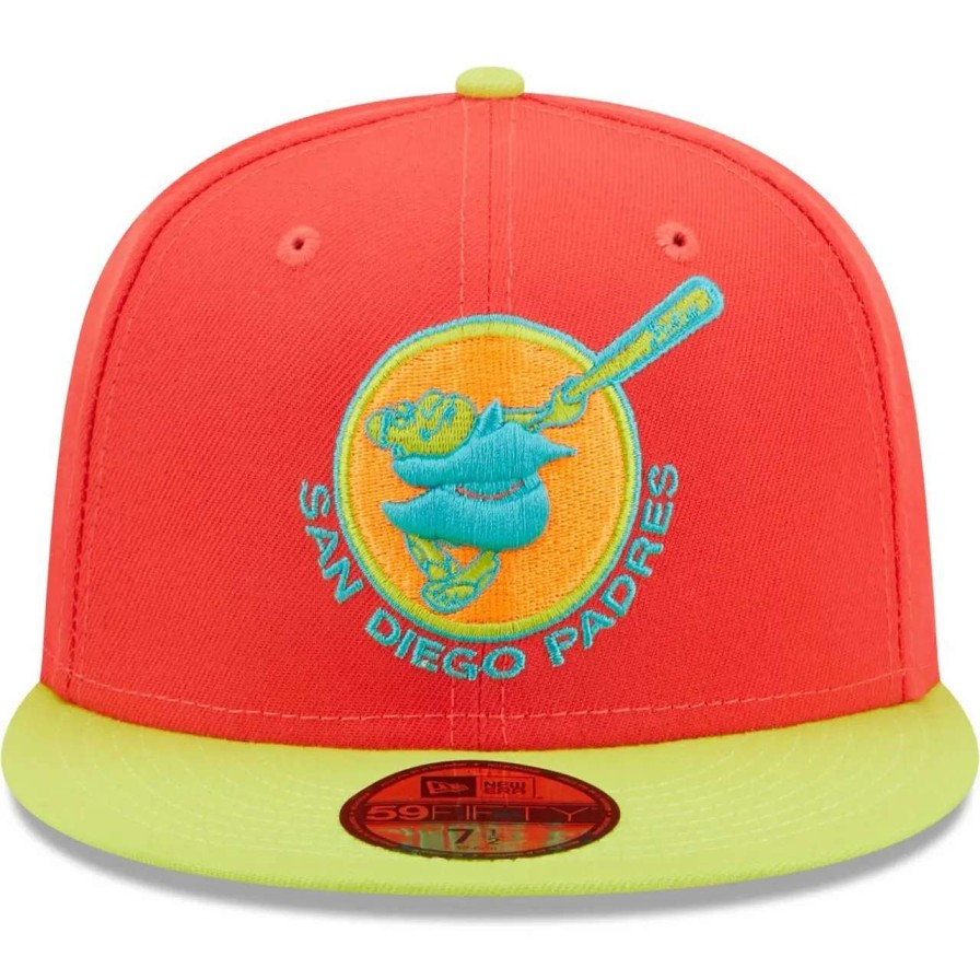 San Diego Padres Caps * | Men'S San Diego Padres New Era Red/Neon Green Lava Highlighter Combo 59Fifty Fitted Hat