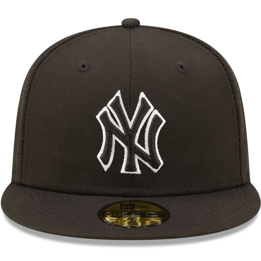 New York Yankees Caps * | Men'S New York Yankees New Era Black On Black Dub 59Fifty Fitted Hat