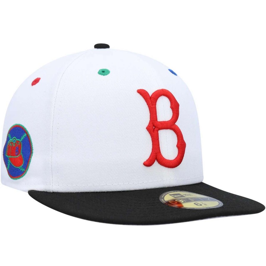 Los Angeles Dodgers Caps * | Men'S Brooklyn Dodgers New Era White/Black Cooperstown Collection Primary Eye 59Fifty Fitted Hat