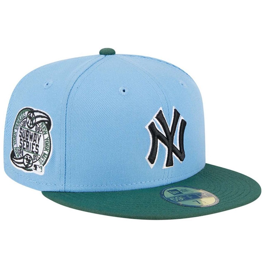 New York Yankees Caps * | Men'S New York Yankees New Era Sky Blue/Cilantro 2000 Subway Series 59Fifty Fitted Hat