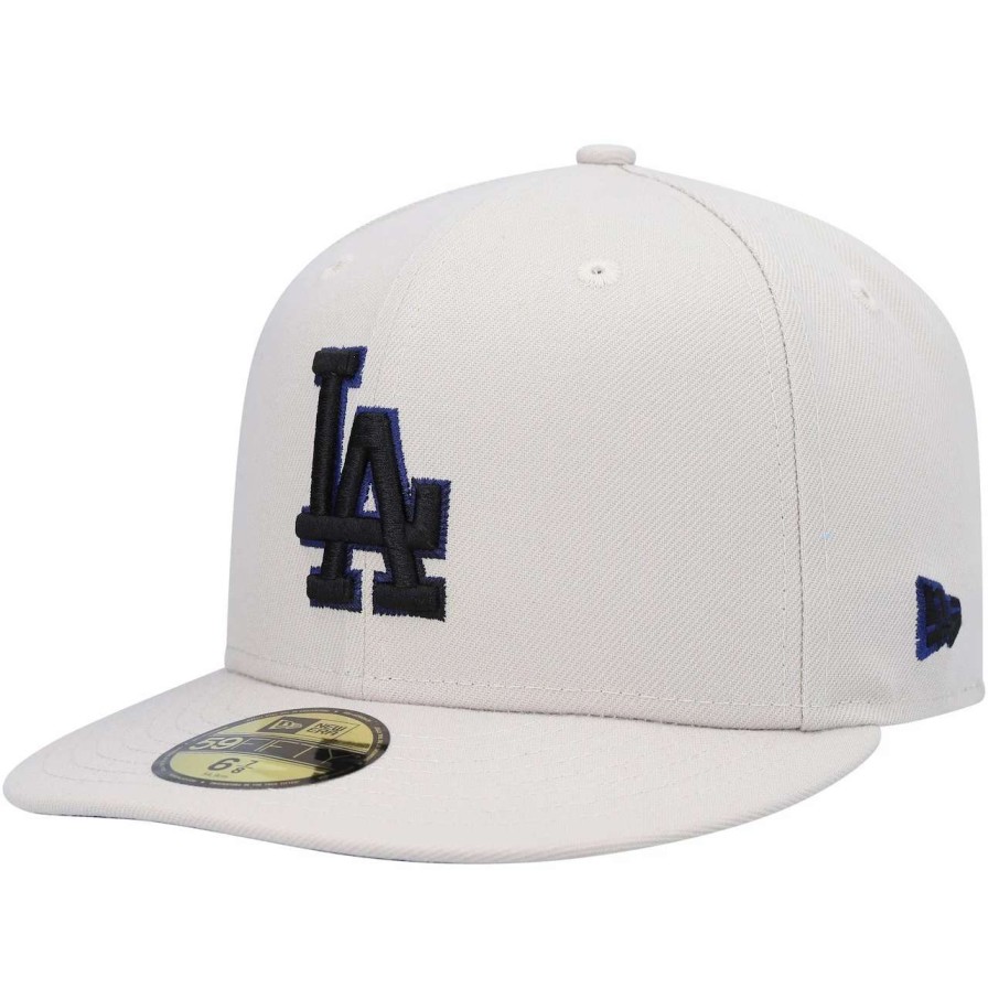 Los Angeles Dodgers Caps * | Men'S Los Angeles Dodgers New Era Khaki Stone Dim Undervisor 59Fifty Fitted Hat