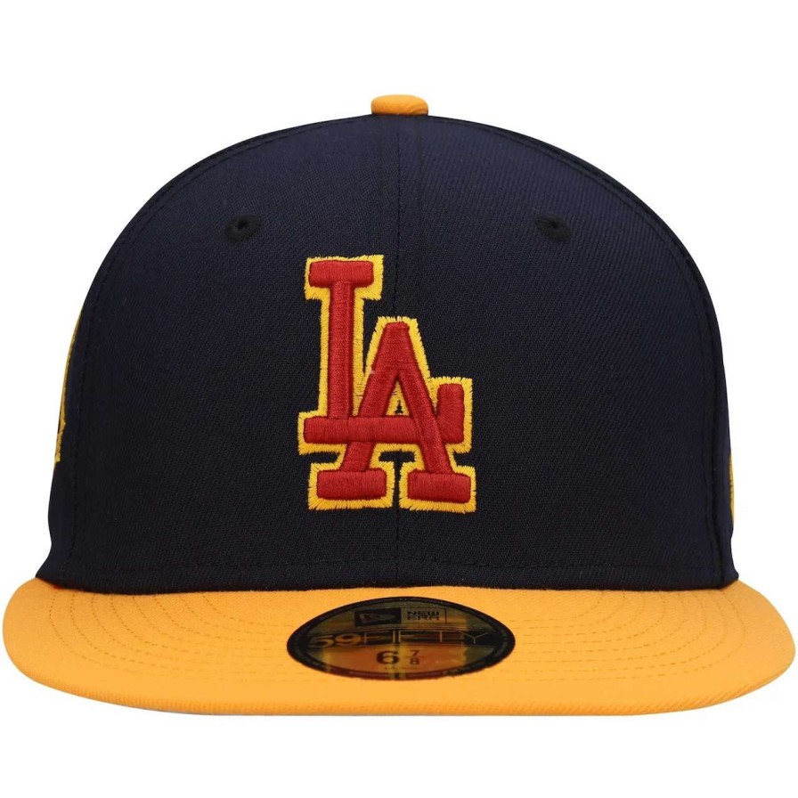 Los Angeles Dodgers Caps * | Men'S Los Angeles Dodgers New Era Navy/Gold Primary Logo 59Fifty Fitted Hat