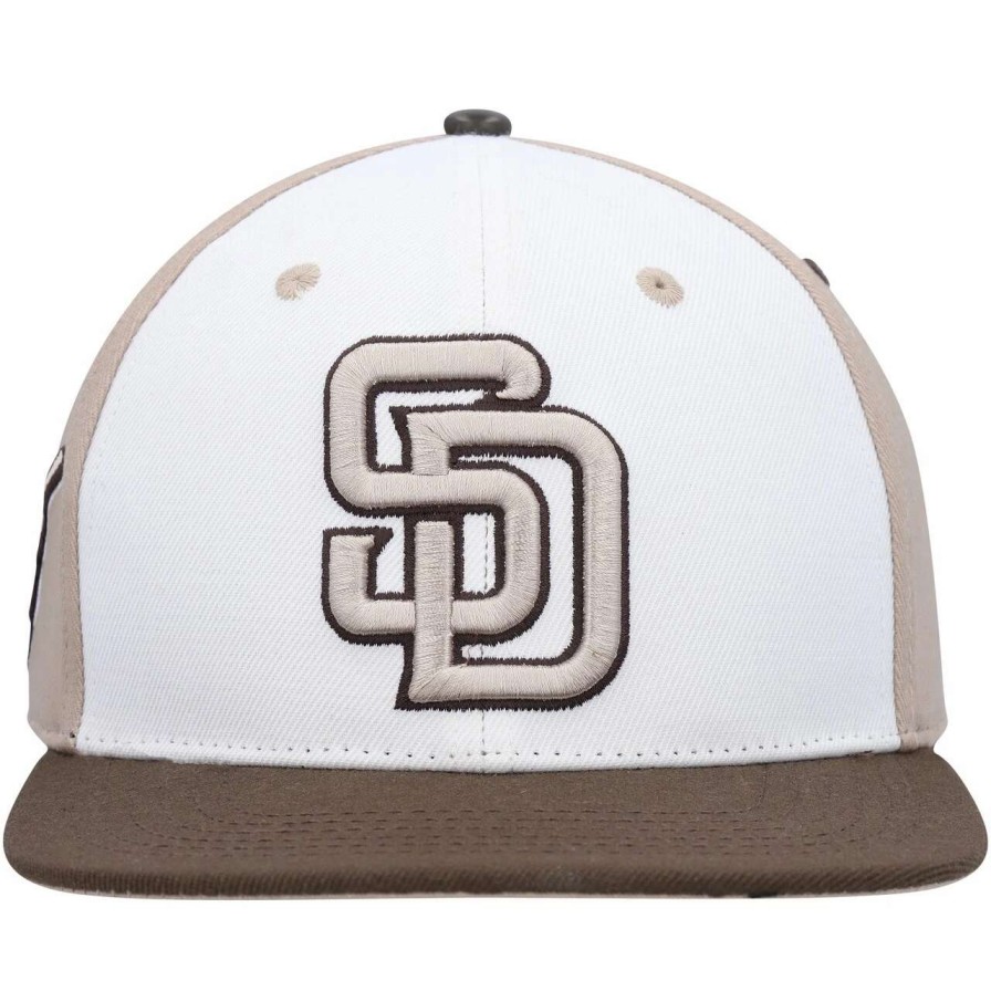 San Diego Padres Caps * | Men'S San Diego Padres Pro Standard White/Brown Chocolate Ice Cream Drip Snapback Hat