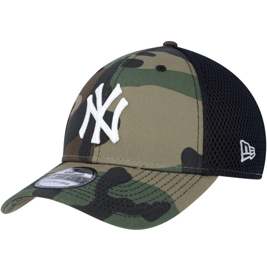 New York Yankees Caps * | Men'S New York Yankees New Era Camo Team Neo 39Thirty Flex Hat