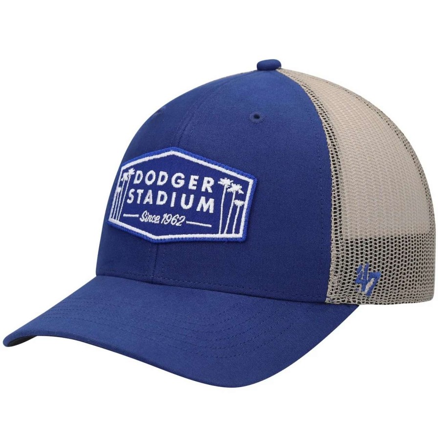 Los Angeles Dodgers Caps * | Men'S Los Angeles Dodgers '47 Royal/Natural Dodger Stadium Local Haven Trucker Snapback Hat