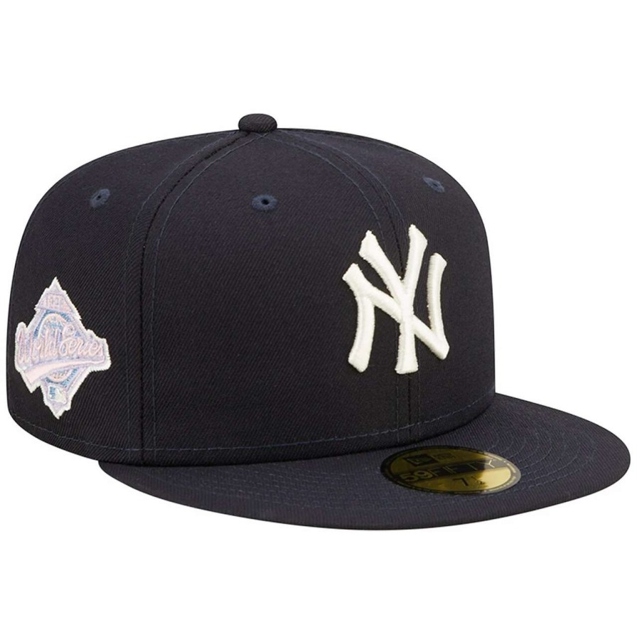 New York Yankees Caps * | Men'S New York Yankees New Era Navy Pop Sweatband Undervisor 1996 Mlb World Series Cooperstown Collection 59Fifty Fitted Hat