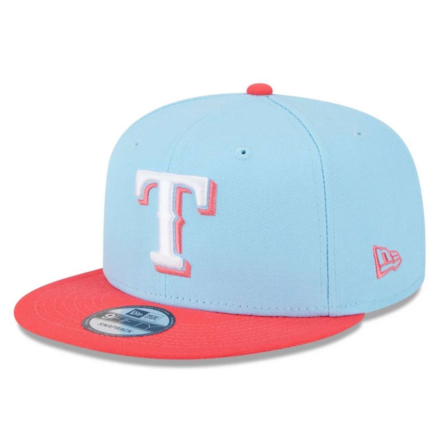 Texas Rangers Caps * | Men'S Texas Rangers New Era Light Blue/Red Spring Basic Two-Tone 9Fifty Snapback Hat