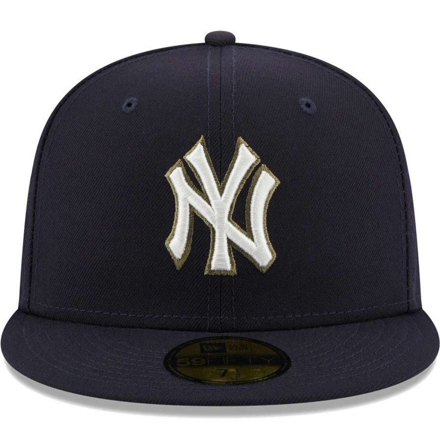 New York Yankees Caps * | Men'S New York Yankees New Era Navy 100Th Anniversary Spring Training Botanical 59Fifty Fitted Hat