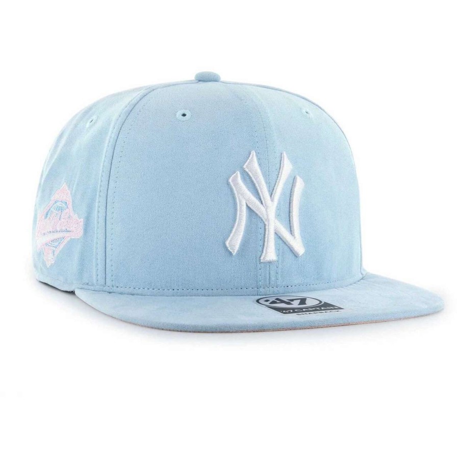 New York Yankees Caps * | Men'S New York Yankees '47 Light Blue Ultra Suede Captain Snapback Hat