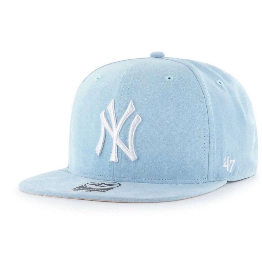 New York Yankees Caps * | Men'S New York Yankees '47 Light Blue Ultra Suede Captain Snapback Hat