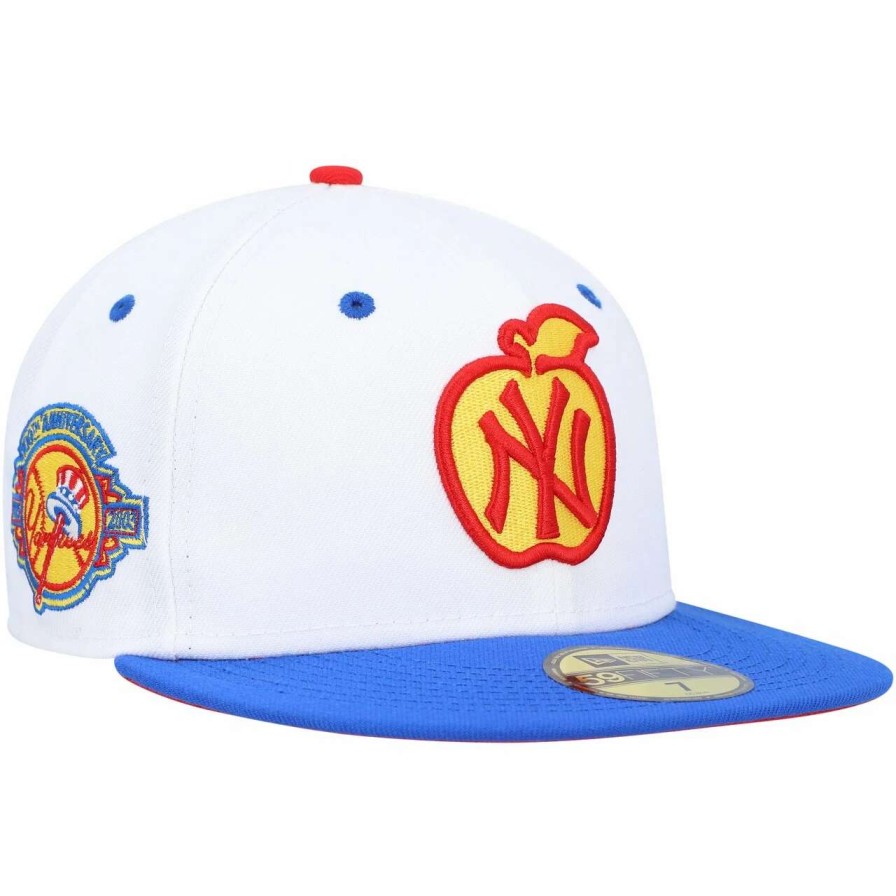 New York Yankees Caps * | Men'S New York Yankees New Era White/Royal 100Th Anniversary Cherry Lolli 59Fifty Fitted Hat