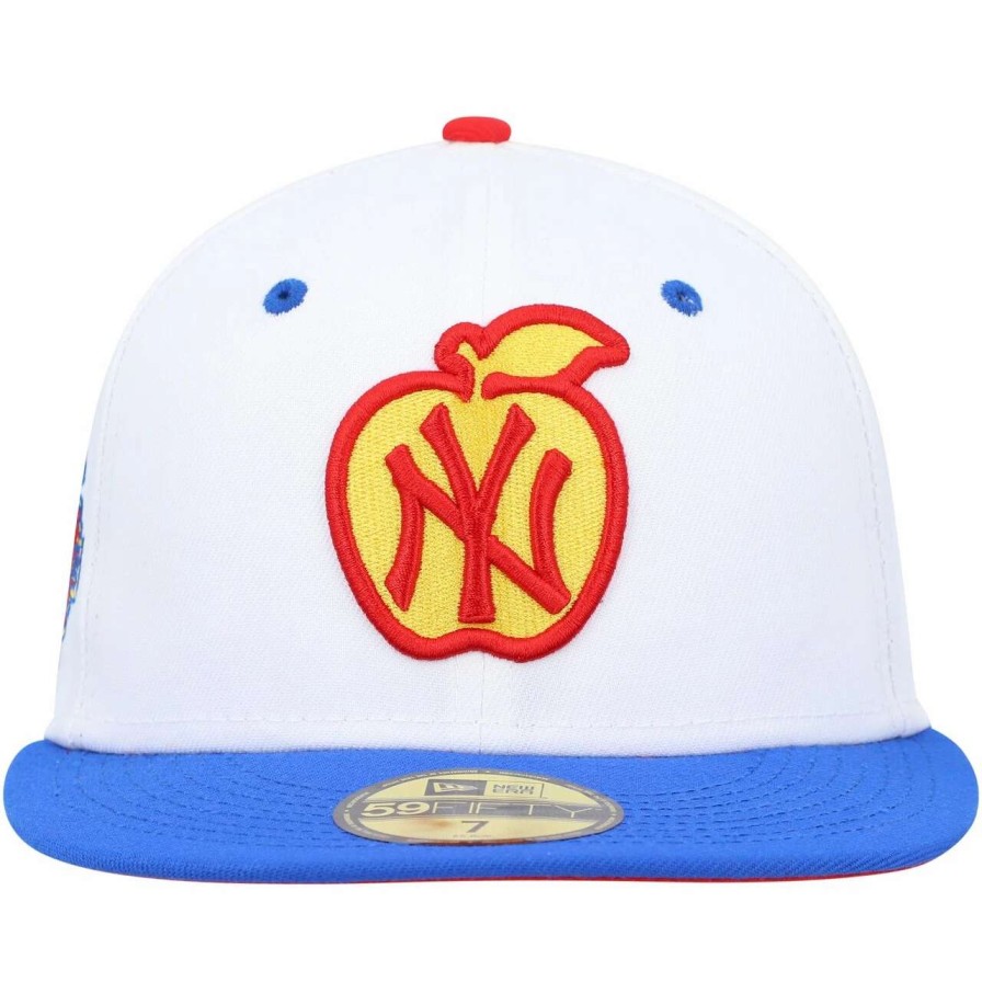 New York Yankees Caps * | Men'S New York Yankees New Era White/Royal 100Th Anniversary Cherry Lolli 59Fifty Fitted Hat