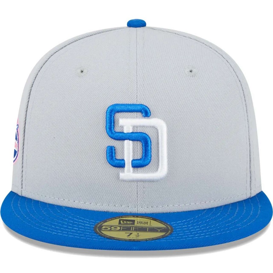 San Diego Padres Caps * | Men'S San Diego Padres New Era Gray/Blue Dolphin 59Fifty Fitted Hat