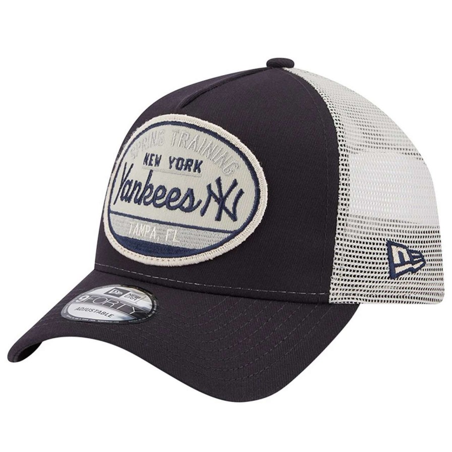 New York Yankees Caps * | Men'S New York Yankees New Era Navy 2023 Spring Training Patch A-Frame Trucker 9Forty Snapback Hat