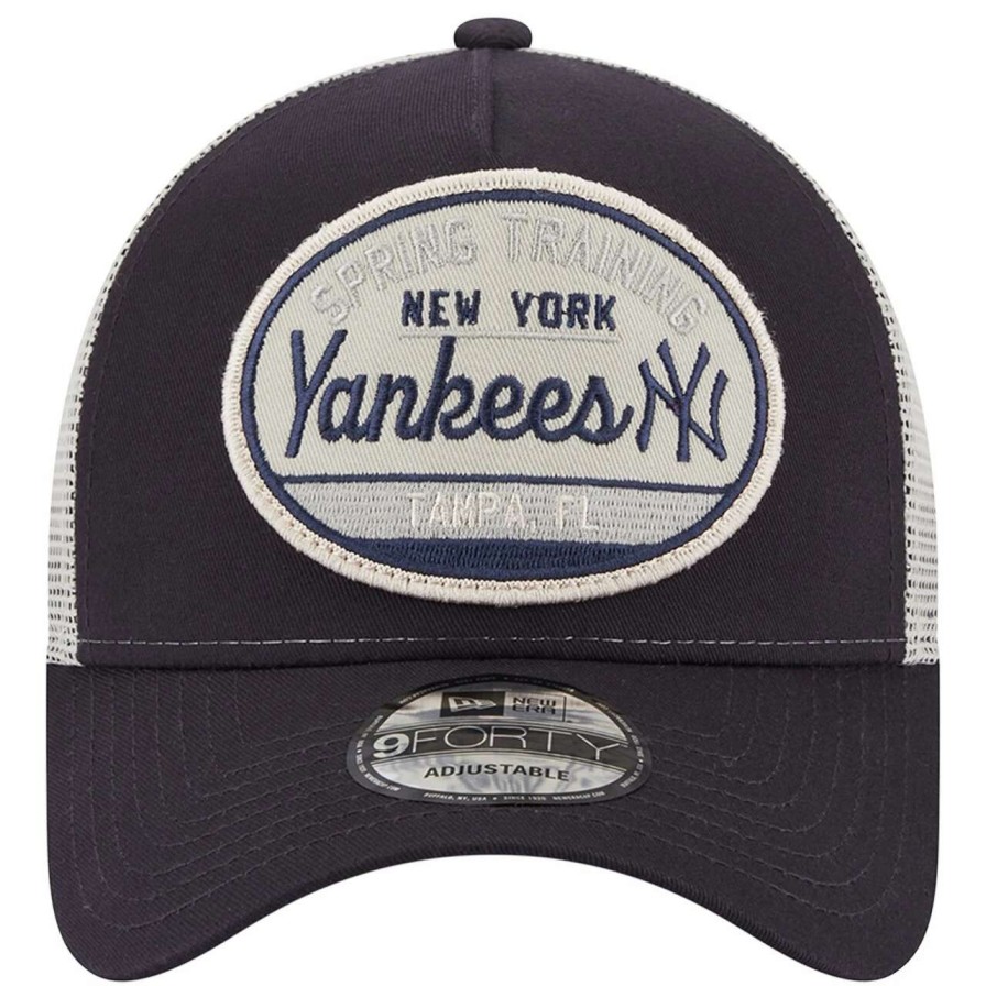 New York Yankees Caps * | Men'S New York Yankees New Era Navy 2023 Spring Training Patch A-Frame Trucker 9Forty Snapback Hat