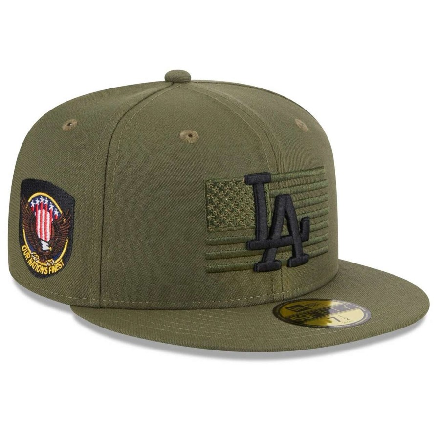 Los Angeles Dodgers Caps * | Men'S Los Angeles Dodgers New Era Green 2023 Armed Forces Day On-Field 59Fifty Fitted Hat