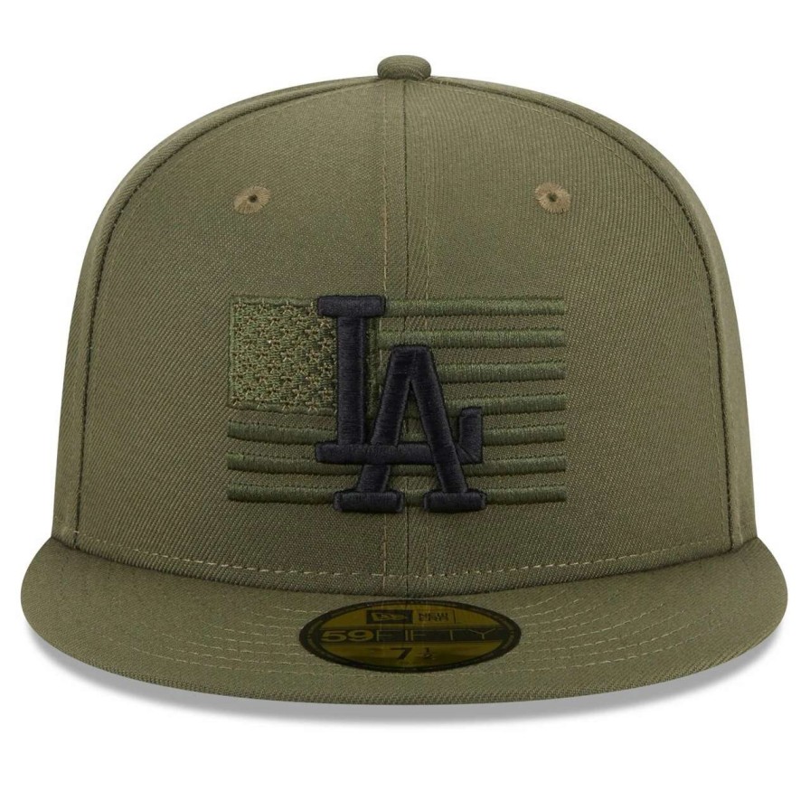 Los Angeles Dodgers Caps * | Men'S Los Angeles Dodgers New Era Green 2023 Armed Forces Day On-Field 59Fifty Fitted Hat