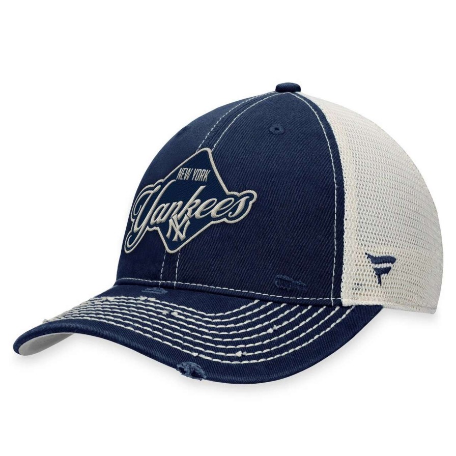 New York Yankees Caps * | Men'S New York Yankees Fanatics Branded Navy Heritage Trucker Snapback Hat