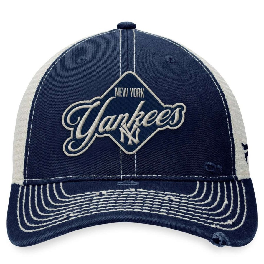 New York Yankees Caps * | Men'S New York Yankees Fanatics Branded Navy Heritage Trucker Snapback Hat