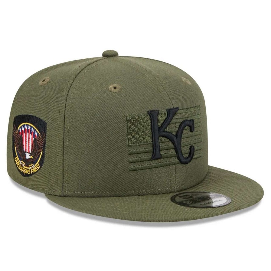 Kansas City Royals Caps * | Men'S Kansas City Royals New Era Green 2023 Armed Forces Day 9Fifty Snapback Adjustable Hat