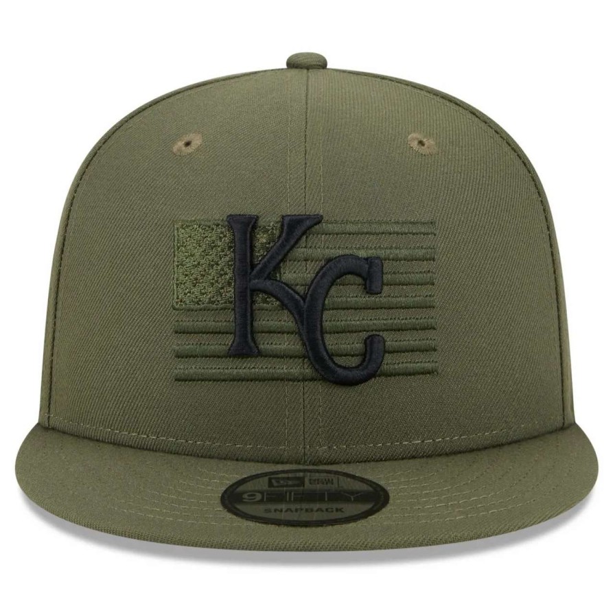 Kansas City Royals Caps * | Men'S Kansas City Royals New Era Green 2023 Armed Forces Day 9Fifty Snapback Adjustable Hat