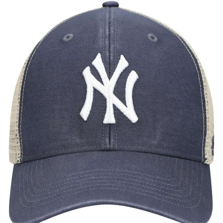 New York Yankees Caps * | Men'S New York Yankees '47 Navy/Natural Flagship Washed Mvp Trucker Snapback Hat