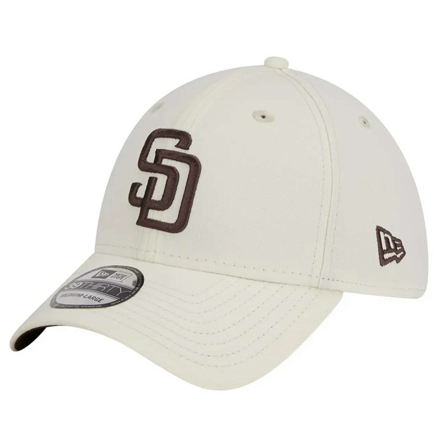 San Diego Padres Caps * | Men'S San Diego Padres New Era White Chrome Team Classic 39Thirty Flex Hat