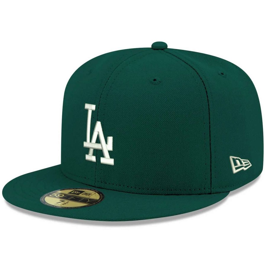 Los Angeles Dodgers Caps * | Men'S Los Angeles Dodgers New Era Green White Logo 59Fifty Fitted Hat