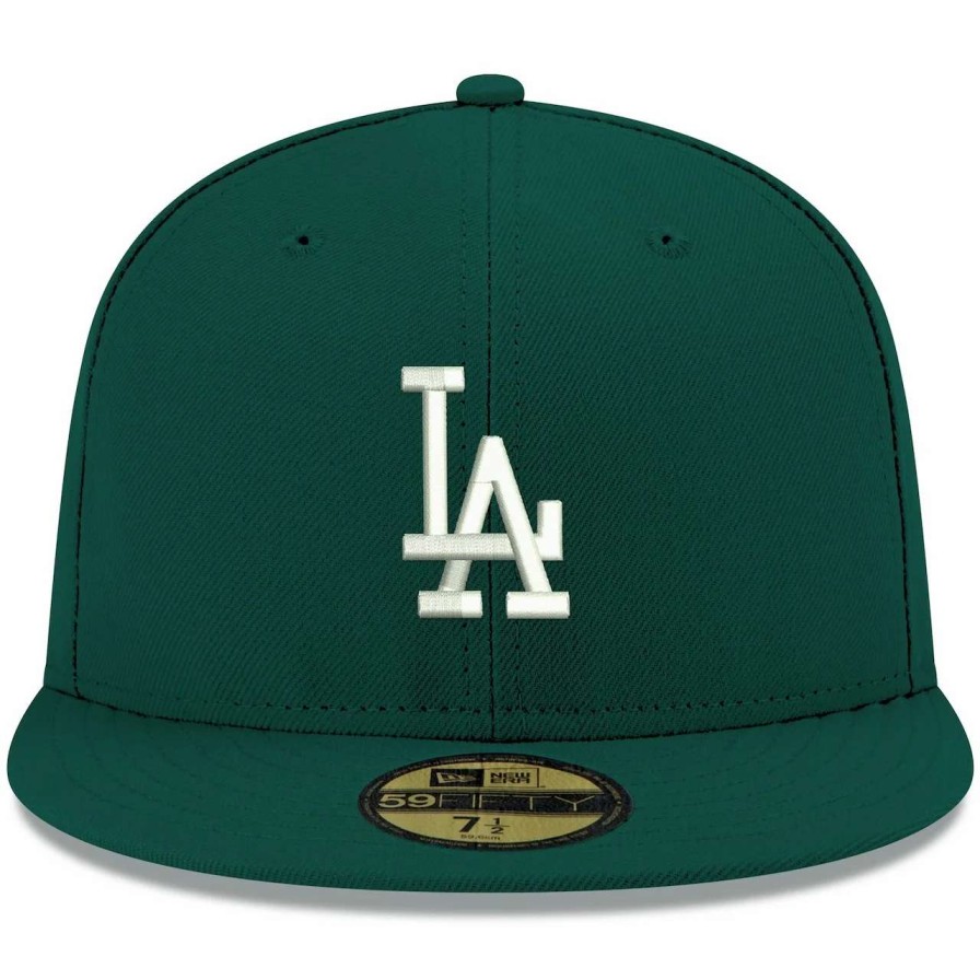 Los Angeles Dodgers Caps * | Men'S Los Angeles Dodgers New Era Green White Logo 59Fifty Fitted Hat